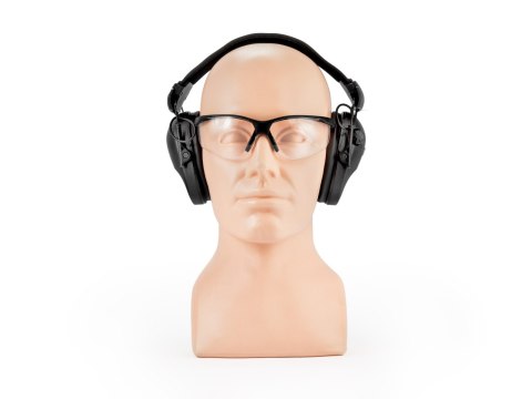 Ochronniki słuchu aktywne RealHunter ACTiVE PRO czarne + okulary RealHunter