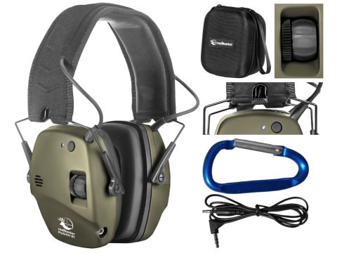 Ochronniki słuchu aktywne RealHunter Active ProSHOT BT oliwkowe RealHunter