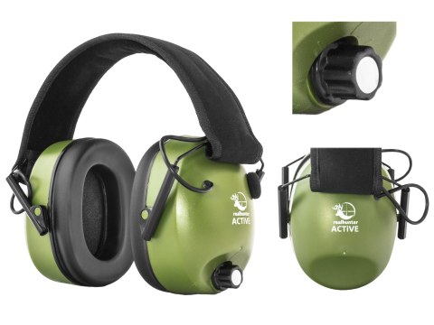 Ochronniki słuchu aktywne RealHunter ACTiVE oliwkowe RealHunter