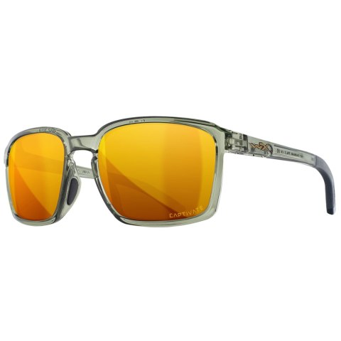 Okulary polaryzacyjne Wiley X Alfa AC6ALF04 Captivate bronze mirror, zielone oprawki Wiley X