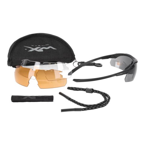 Okulary strzeleckie Wiley X Vapor 2.5 3552 grey / clear / light rust, czarne oprawki Wiley X