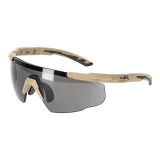 Okulary taktyczne Wiley X Saber Advanced 308T smoke / clear / rust, jasnobrązowe oprawki Wiley X
