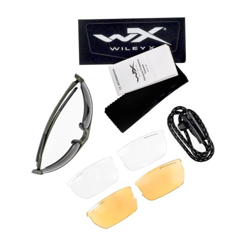 Okulary taktyczne Wiley X Valor 2.5 CHVAL06G z wymiennymi soczewkami (szare/przezroczyste/jasnobrązo Wiley X