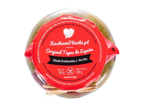 Oliwki Królewskie nadziewane papryczką Piri Piri 300 g Kocham Oliwki