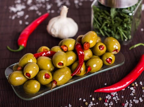 Oliwki Królewskie nadziewane papryczką Piri Piri 300 g Kocham Oliwki