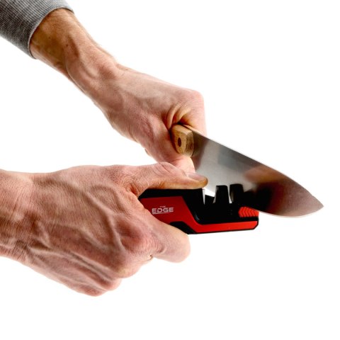 Ostrzałka do noży THE EDGE bushSHARP czerwona + krzesiwo THE EDGE