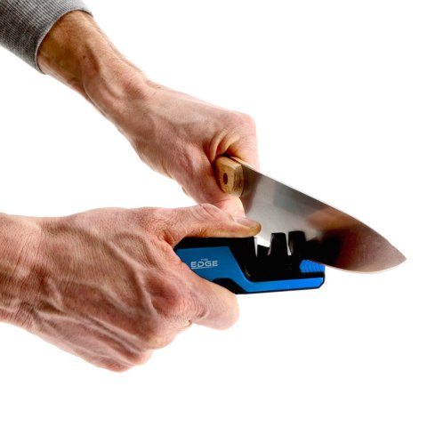 Ostrzałka do noży THE EDGE bushSHARP niebieska + krzesiwo THE EDGE