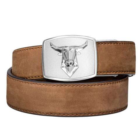 Pas Kore Essentials Bull Buckle Brown Buffalo Leather Gun Belt KORE Essentials