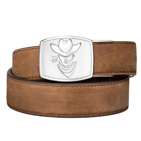 Pas Kore Essentials Cowboy Buckle Brown Buffalo Leather Gun Belt KORE Essentials
