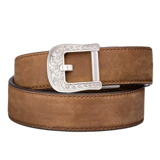 Pas Kore Essentials Rodeo Buckle Brown Buffalo Leather Gun Belt KORE Essentials