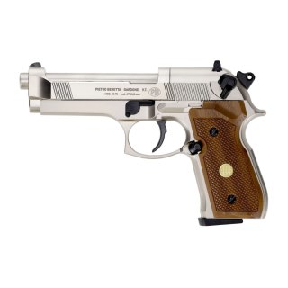 Pistolet wiatrówka Beretta M92 FS nickel/wood 4,5 mm Diabolo CO2 Beretta