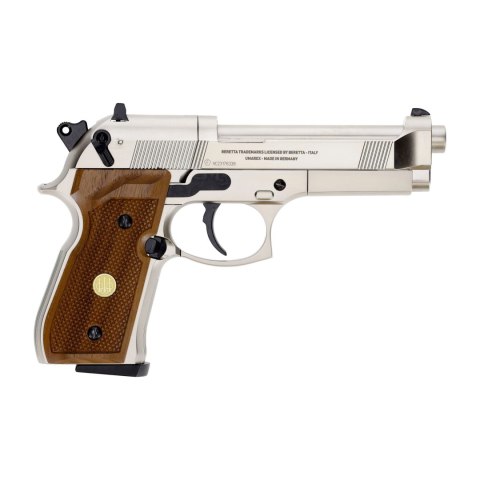 Pistolet wiatrówka Beretta M92 FS nickel/wood 4,5 mm Diabolo CO2 Beretta