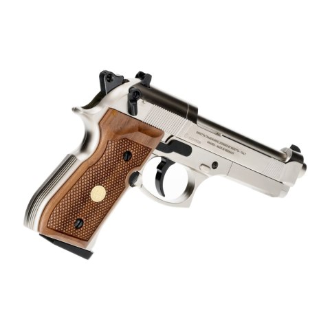 Pistolet wiatrówka Beretta M92 FS nickel/wood 4,5 mm Diabolo CO2 Beretta