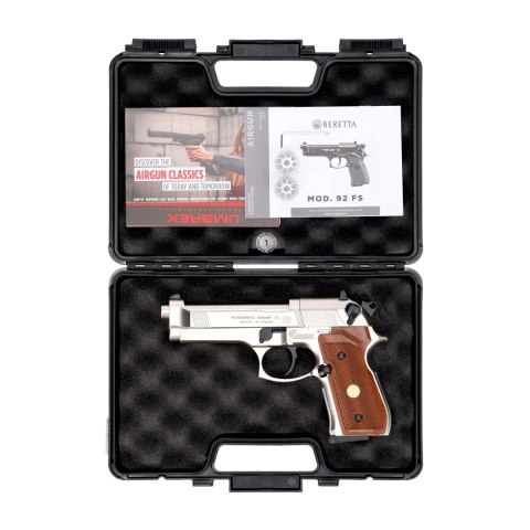 Pistolet wiatrówka Beretta M92 FS nickel/wood 4,5 mm Diabolo CO2 Beretta
