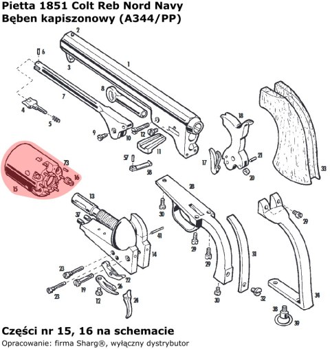 Bęben kapiszonowy Pietta 1851 Colt Navy Yank Pepperbox .36 (A344/PP) Pietta Firearms