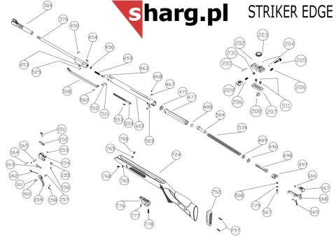Lufa z kostką do wiatrówki Hatsan Srtiker: Edge, AR, 1000 (376) Hatsan Arms
