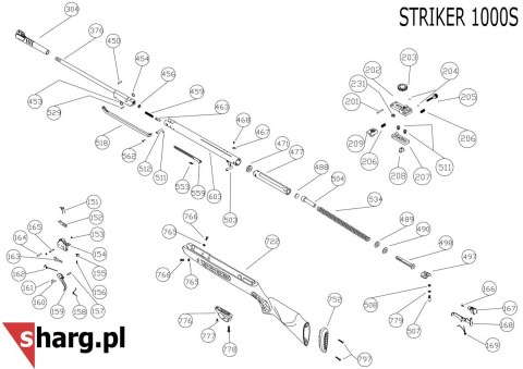 Lufa z kostką do wiatrówki Hatsan Srtiker: Edge, AR, 1000 (376) Hatsan Arms