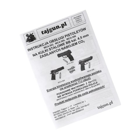 Pistolet wiatrówka Wingun W3000 SPORT WC4-303 B 4,5 mm BB CO2 WinGun