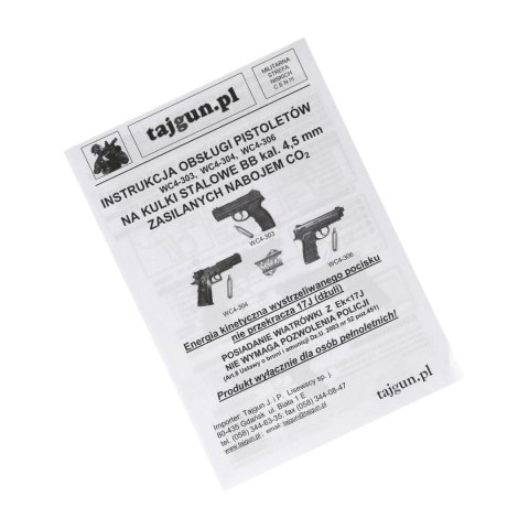 Pistolet wiatrówka Wingun WC4-304 B 4,5 mm BB CO2 WinGun