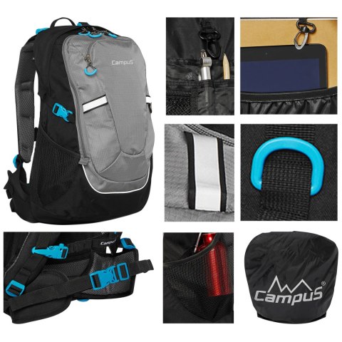 Plecak miejski Campus HORTON 30L grafitowy/szary/niebieski Campus