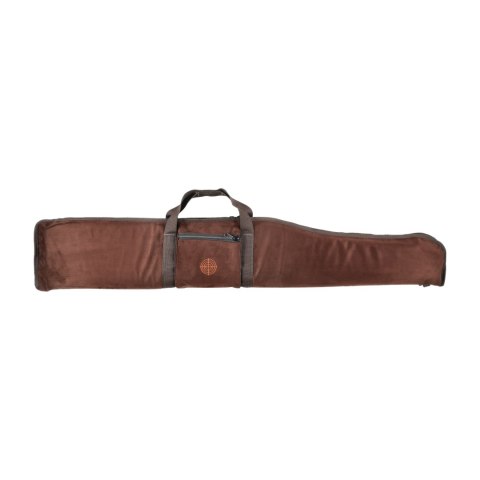 Pokrowiec na strzelbę Forsport zamszowy 130 cm - brązowy, haft pomarańczowa tarcza Forsport
