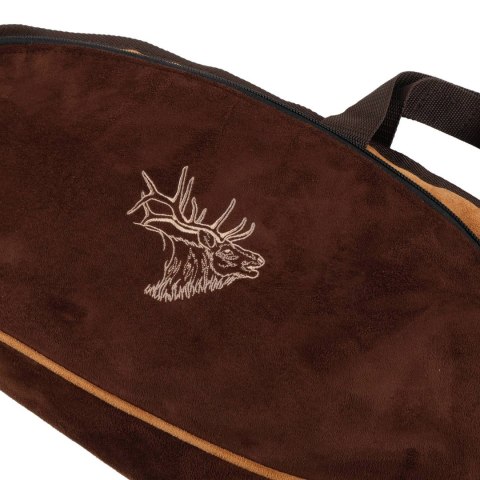 Pokrowiec na broń Forsport zamszowy 112 cm - brązowy, haft beżowa głowa jelenia Forsport
