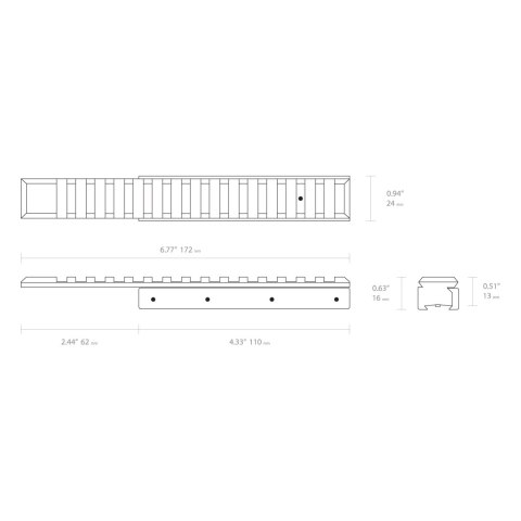 Przedłużony adapter szyny Hawke Dovetail na Picatinny Hawke Optics