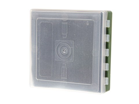 Pudełko Megaline 11x11x3,5 cm zielono-przezroczyste gąbka 1 szczęka rekina Megaline