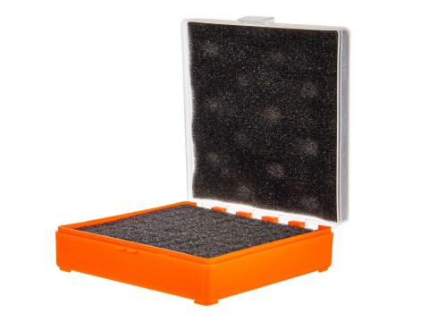 Pudełko Megaline 11x11x3,5 pomarańczowo-przezroczyste gąbka 1 szczęka rekina Megaline