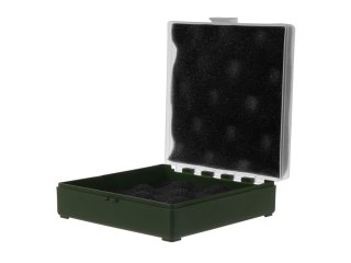 Pudełko Megaline 11x11x3,5 zielono-przezroczyste gąbka 2 szczęki rekina Megaline
