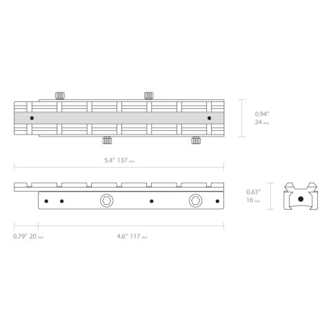 Regulowany adapter szyny Hawke Dovetail na Weaver Hawke Optics