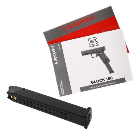 Replika pistolet ASG Glock 18C gen 3. 6 mm gas Glock