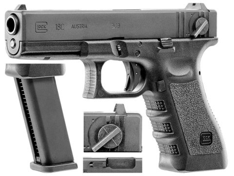 Replika pistolet ASG Glock 18C gen 3. 6 mm gas Glock