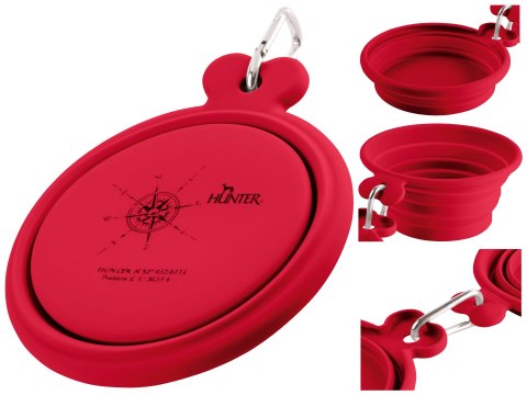 Silikonowa Miska Podróżna Travel List dla Psa 350/750 ml, Czerwona Hunter