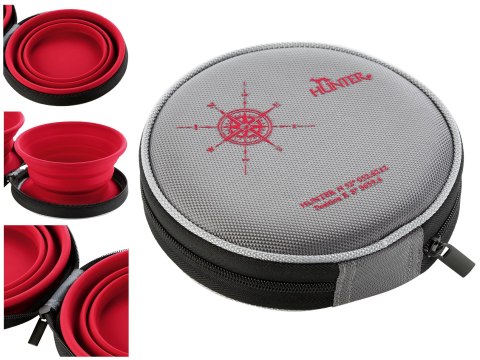 Silikonowe miski podróżne Travel List 750 ml z etui Hunter