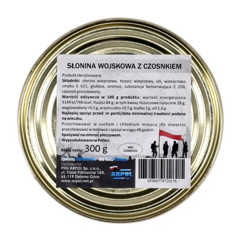 Słonina Arpol wojskowa z czosnkiem 300 g Arpol